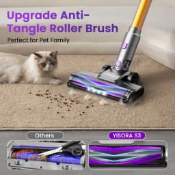 40000Pa Powerful Cordless Vacuum, S3P Stick Vacuum with LED Display, Free-Standing, Up to 55 Min Runtime