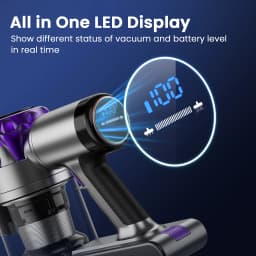 40000Pa Powerful Cordless Vacuum, S3P Stick Vacuum with LED Display, Free-Standing, Up to 55 Min Runtime