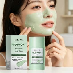 40g Mugwort Face Clay Mask Deep Moisturizing Cleaning Pores Remove Blackhead Smoothing Skin Soothing Discomfort Glowing Facial Mud Mask Stick