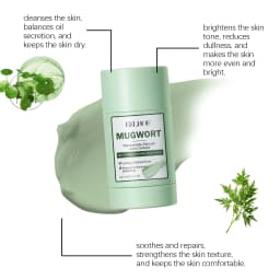 40g Mugwort Face Clay Mask Deep Moisturizing Cleaning Pores Remove Blackhead Smoothing Skin Soothing Discomfort Glowing Facial Mud Mask Stick