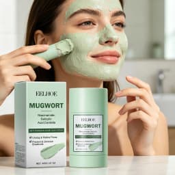 40g Mugwort Face Clay Mask Deep Moisturizing Cleaning Pores Remove Blackhead Smoothing Skin Soothing Discomfort Glowing Facial Mud Mask Stick