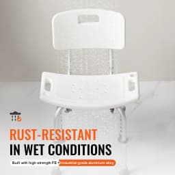 VEVOR Shower Chair Shower Seat with Back Adjustable Height Shower Stool Shower Chair for Inside Shower Bathtub Non-slip Chair