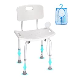 VEVOR Shower Chair Shower Seat with Back Adjustable Height Shower Stool Shower Chair for Inside Shower Bathtub Non-slip Chair