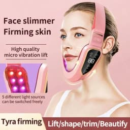 5-Mode 12-Intensity Face Massager, Vibration Lifting & Heating Double Chin V-Shape Massager, Smart Skin Tightening Device, Ideal Holiday Gift For Women