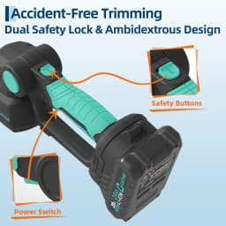 2-in-1 Cordless Grass Shear Hedge Trimmer, Electric Handheld Grass Cutter, 2x 2.0Ah Batteries, Adjustable Head, USB-C Charging