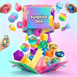 100+ Squishy Blind Box, Surprise Fidget Toy Pack with Multiple Textures Anti-Anxiety Stress Relief Squishies Set for Kids Adults