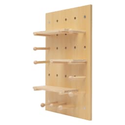 Wooden Pegboard Combination Wall Organizer Kit, Modular Display Pegboard with Shelves & Hooks, DIY Hanging Peg Board