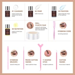 Brow Lamination Kit Semi-Permanent Brow Lift Eyebrow Perm Set Professional With Cling Film Keratin Nutrition Perming Lotion DIY Eyebrow Styling For Home Salon Use