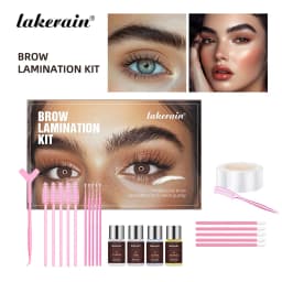 Brow Lamination Kit Semi-Permanent Brow Lift Eyebrow Perm Set Professional With Cling Film Keratin Nutrition Perming Lotion DIY Eyebrow Styling For Home Salon Use