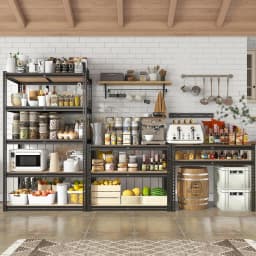 Heavy Duty 5 Tier Metal Storage Shelves Adjustable Garage Shelving Unit Freestanding Utility Organizer Racks Home Furniture for Kitchen Cabinet Pantry Basement Warehouse Craft Room