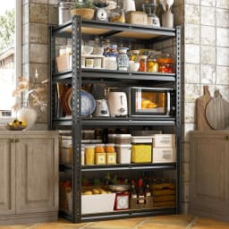 Heavy Duty 5 Tier Metal Storage Shelves Adjustable Garage Shelving Unit Freestanding Utility Organizer Racks Home Furniture for Kitchen Cabinet Pantry Basement Warehouse Craft Room