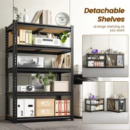 Heavy Duty 5 Tier Metal Storage Shelves Adjustable Garage Shelving Unit Freestanding Utility Organizer Racks Home Furniture for Kitchen Cabinet Pantry Basement Warehouse Craft Room