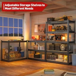 Heavy Duty 5 Tier Metal Storage Shelves Adjustable Garage Shelving Unit Freestanding Utility Organizer Racks Home Furniture for Kitchen Cabinet Pantry Basement Warehouse Craft Room