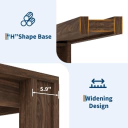 71" Long Dining Table for 6-8, Rectangular Farmhouse Kitchen Dining Room Table w/Wider H Legs & Large Wooden Tabletop, Sturdy Frame, Wood Strip Base, for Apartment, Kitchen, Dining