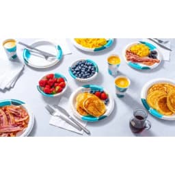 48ct Everyday 8.5in Floral Print Microwave Safe Round Paper Plates