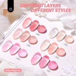 Beetles Jelly Gel Nail Polish Set Peach Color Sheer Gel 28 Days Long Lasting 6 Colors Nude Pink Gel Polish Kit 7.5ml Beginner Suitable for All Se DIY