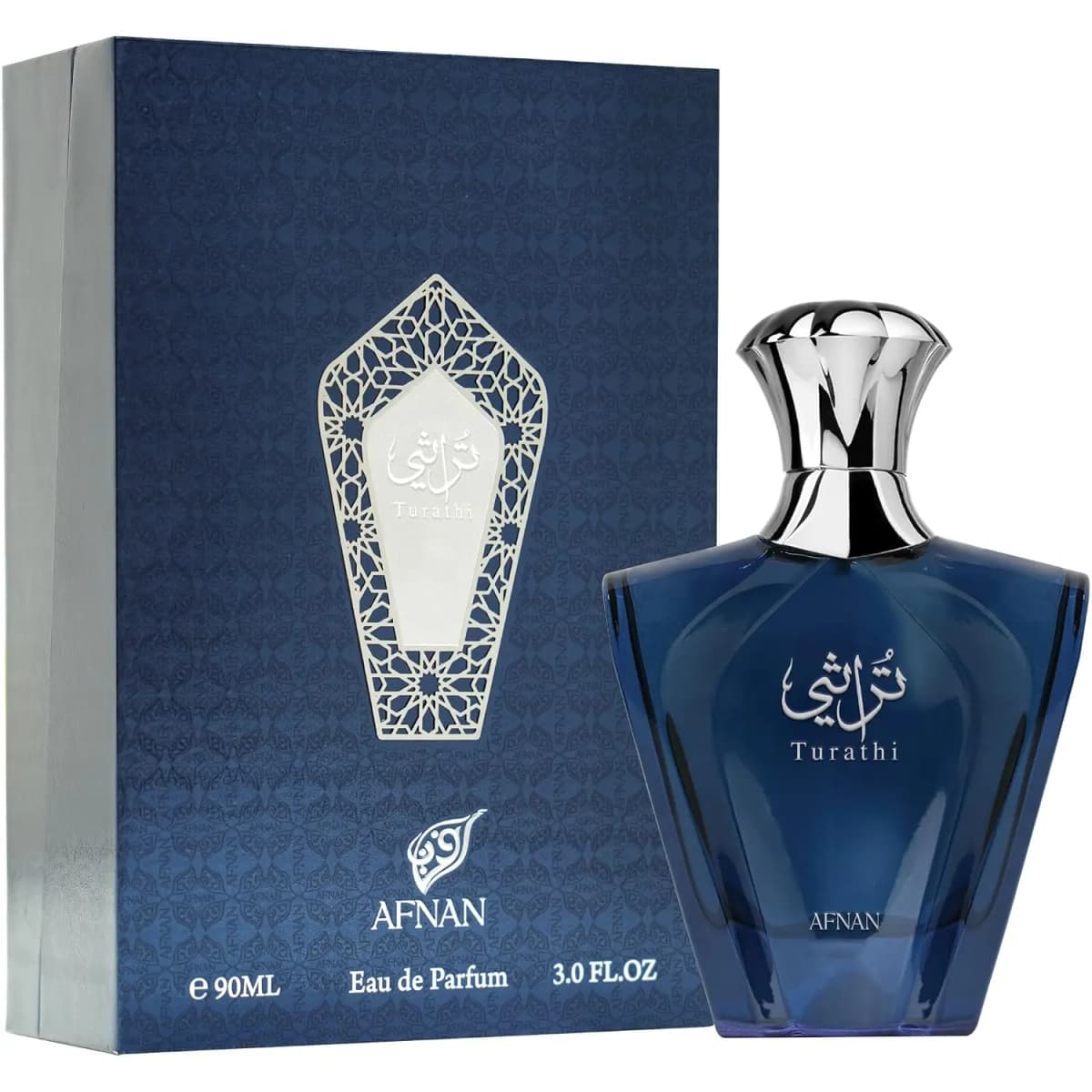 Afnan Turathi Eau de Parfum for Men, 90ml | Sophisticated woody-spicy fragrance; top notes of bergamot and grapefruit, heart notes of cinnamon and lavender | Long-lasting (6–8 hours) | Suitable for daily work or social occasions