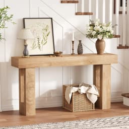63 Inch Narrow Console Table For Entryway, Farmhouse Sofa Table Behind Couch, Long Wooden Hallway Table For Living Room Bedroom