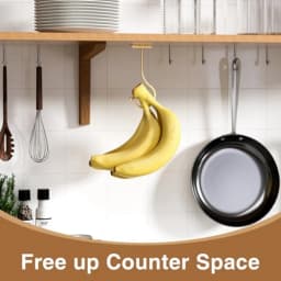 Banana Hanger Hook Under Cabinet: Adhesive Banana Holder, Foldable with Magnets When Not in Use, Under Counter Banana Hook, Sta