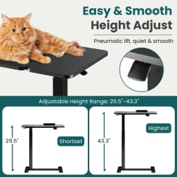 MCQ Standing Office Flip C-shaped Table Portable Ergonomic Storage Shelf Height Adjustable Gaming Table for Home Office Use Workstation