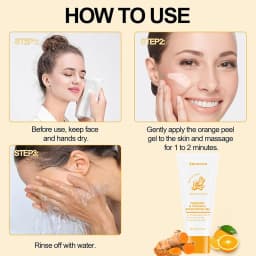 Amococo 2/4pcs Turmeric Vitamin C Exfoliating Gel 60ml Facial Peeling Gel Face Scrub Gentle Skin Care Set for Smooth Radiant Looking Skin
