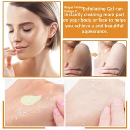 Amococo 2/4pcs Turmeric Vitamin C Exfoliating Gel 60ml Facial Peeling Gel Face Scrub Gentle Skin Care Set for Smooth Radiant Looking Skin