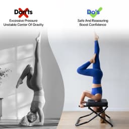 Red / Black Inversion Chair, Inversion Table, Flip Training Equipment, Steel Yoga Headstand Bench, PU Cushion Thick Foam, Anti-Slip Feet, Double Lock Pin, Stretching Strength Training, Durable Anti-Corrosion, for Home Gym Workout