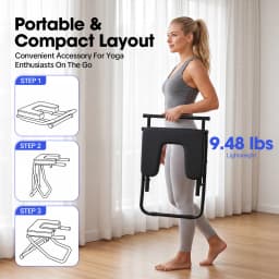 Red / Black Inversion Chair, Inversion Table, Flip Training Equipment, Steel Yoga Headstand Bench, PU Cushion Thick Foam, Anti-Slip Feet, Double Lock Pin, Stretching Strength Training, Durable Anti-Corrosion, for Home Gym Workout