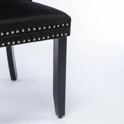 Nikki Collection Modern, High-end Tufted Solid Wood Contemporary Velvet Upholstered Dining Chair with Wood Legs Nailhead Trim