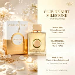 Armaf Club De Nuit Milestone Unisex Eau De Parfum — a Fresh, Woody-Citrus Fragrance Suitable for Any Occasion. a Versatile Scent for Men and Women, Perfect for Business Commutes, Meetings, Evening Dates, and Short Trips.