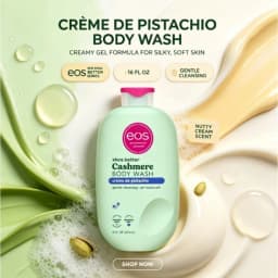 16 fl oz Creamy Gel Crème de Pistachio Cashmere Body Wash, eos Shea Better Series