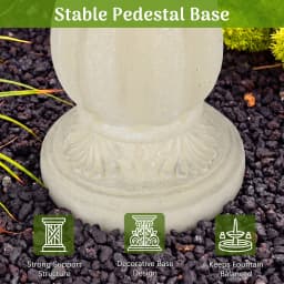 Redlife 50.5" 3-Tier Solar-Powered Outdoor Water Fountain with Pineapple Finial – Resin Cascading Water Feature, Weather-Resistant for Garden, Patio & Backyard Decor, White