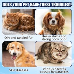 Waterless dry shampoo for cats and dogs; pet grooming and cleaning shampoo; foam; pet supplies