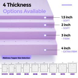 MCQ 1.5 Inch Memory Foam Mattress Topper Full Size Gel Breathable Cooling Mattress Soft Bed Topper For Home Bedroom Furniture 