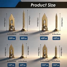VKKM 480Pcs Heavy Duty Drywall Anchors & Wood Screws Assortment Kit, Self Tapping Fastener Set with Storage Box & T25 Bit for Wall Furniture Installation