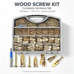 VKKM 480Pcs Heavy Duty Drywall Anchors & Wood Screws Assortment Kit, Self Tapping Fastener Set with Storage Box & T25 Bit for Wall Furniture Installation