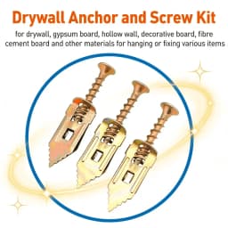 VKKM 480Pcs Heavy Duty Drywall Anchors & Wood Screws Assortment Kit, Self Tapping Fastener Set with Storage Box & T25 Bit for Wall Furniture Installation