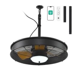 Orison 22'' Outdoor Ceiling Fans with Lights, Wet Rated Gazebo Fan with Remote, Plug in Hanging Fan for Patio Waterproof, App Controll