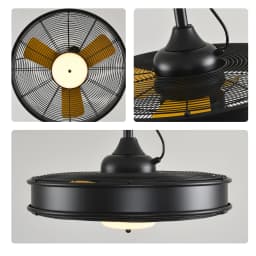 Orison 22'' Outdoor Ceiling Fans with Lights, Wet Rated Gazebo Fan with Remote, Plug in Hanging Fan for Patio Waterproof, App Controll