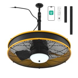 Orison 22'' Outdoor Ceiling Fans with Lights, Wet Rated Gazebo Fan with Remote, Plug in Hanging Fan for Patio Waterproof, App Controll