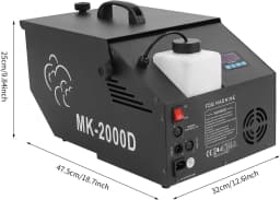 Low-Lying Fog Machine, 110V 1200W Smoke Machine Stage Fogger with LCD Display, 5000 CFM Portable Fog Machine with Remote Control