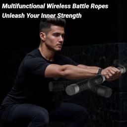 Portable Quiet Weighted Cordless Battle Ropes Space Saving Ropeless Fitness Equipment For Full Body Training Home Indoor Outdoor Workout Use