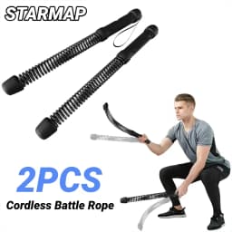 Portable Quiet Weighted Cordless Battle Ropes Space Saving Ropeless Fitness Equipment For Full Body Training Home Indoor Outdoor Workout Use