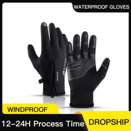 Zipper Winter Gloves for Men Women, Thermal Touchscreen Gloves Waterproof Windproof for Cycling, Skiing, Running & Cold Weather