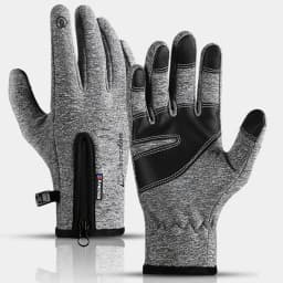 Zipper Winter Gloves for Men Women, Thermal Touchscreen Gloves Waterproof Windproof for Cycling, Skiing, Running & Cold Weather