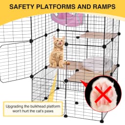 3-Tier Indoor Cat Enclosures & Hammock and Bed Cat Wire Kennel Crate Kitten Playpen Cage Large Exercise Place Ideal for 1-3Cats