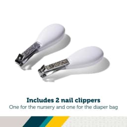 Fold-Up Baby Nail Clippers, 2 Pack, Safe Gentle Nail Care for Newborns, Infants and Toddlers