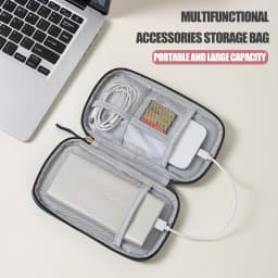 Electronics Storage Bag, Waterproof Cable Organizer Bag for Electronic Accessories Single Layer Large Shockproof Cable Organizer