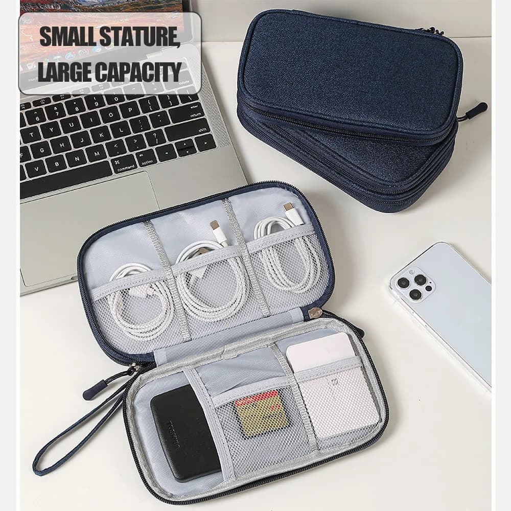 Electronics Storage Bag, Waterproof Cable Organizer Bag for Electronic Accessories Single Layer Large Shockproof Cable Organizer