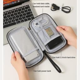 Electronics Storage Bag, Waterproof Cable Organizer Bag for Electronic Accessories Single Layer Large Shockproof Cable Organizer
